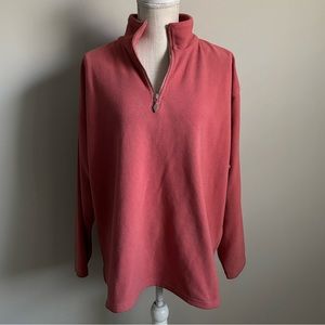 Quarter zip Fleece Jacket Pink